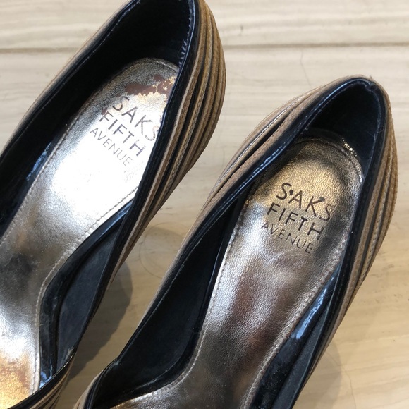 Saks open toe leather shoes - Picture 5 of 6